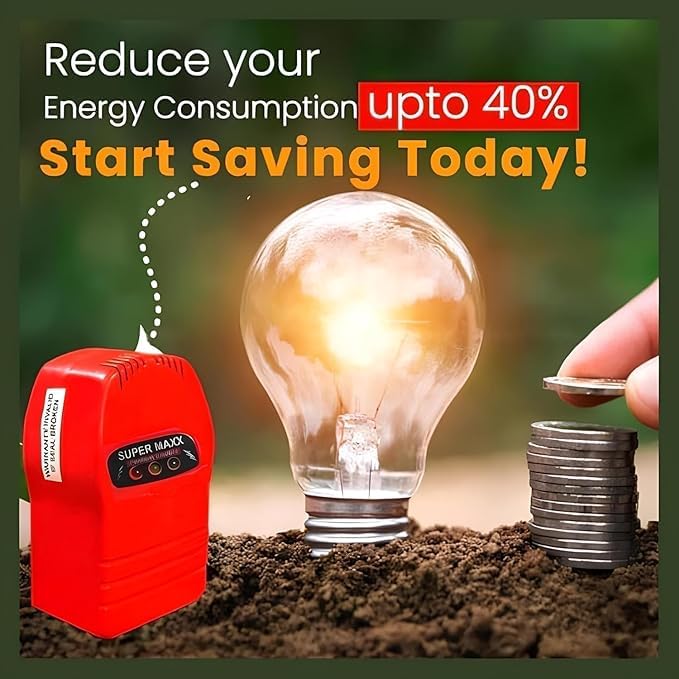 MAXX Enviropure Power Saver - Electricity Saving Device | Power Factor Saver for Home & Office | Red Power Saver Box MAXX Enviropure Power Saver - Electricity Saving Device for Home & Office - Save Upto 40% Bill (2-4KW)