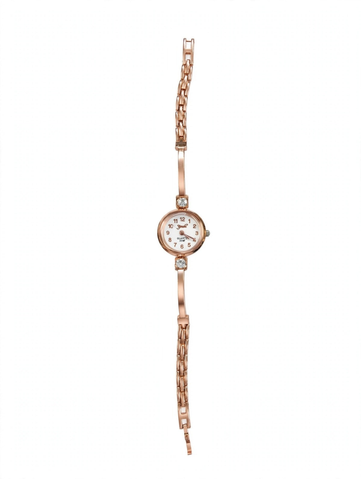 Rose Gold Small Round Dial Chain Watch for Women - Sleek Bracelet Watch with Number Dial | Fashion Quartz Watch | With 1 Year Guarantee