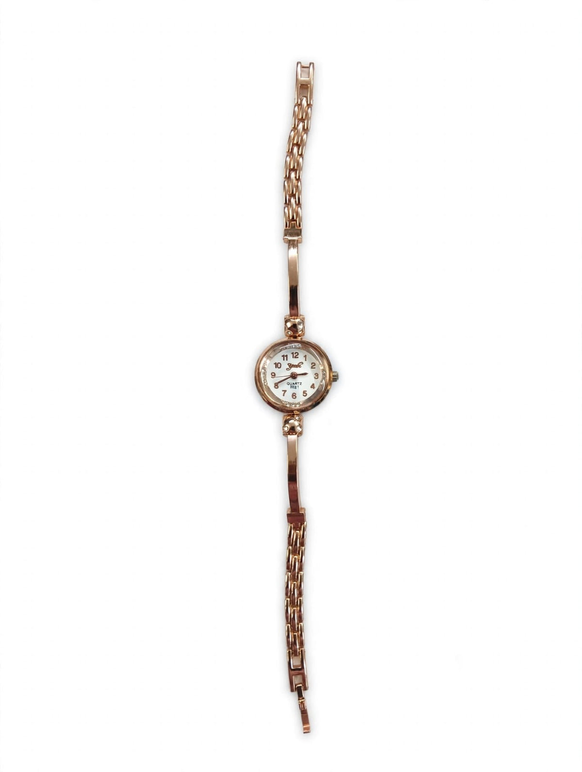 Rose Gold Small Round Dial Chain Watch for Women - Sleek Bracelet Watch with Number Dial | Fashion Quartz Watch | With 1 Year Guarantee