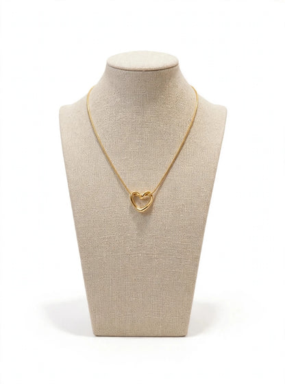 Knotted Heart Pendant Necklace - 22K Gold Plated Minimal Love Chain | With 1 Year Guarantee MA STORE Heart Necklace - Knotted Heart Chain - 22K Gold Plated Minimal Necklace for Girlfriend