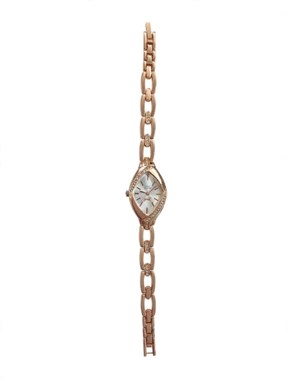 Rose Gold Chain Watch for Women - Eye Shape Marquise Dial Bracelet Watch with AD Stones | Fashion Quartz Watch | With 1 Year Guarantee